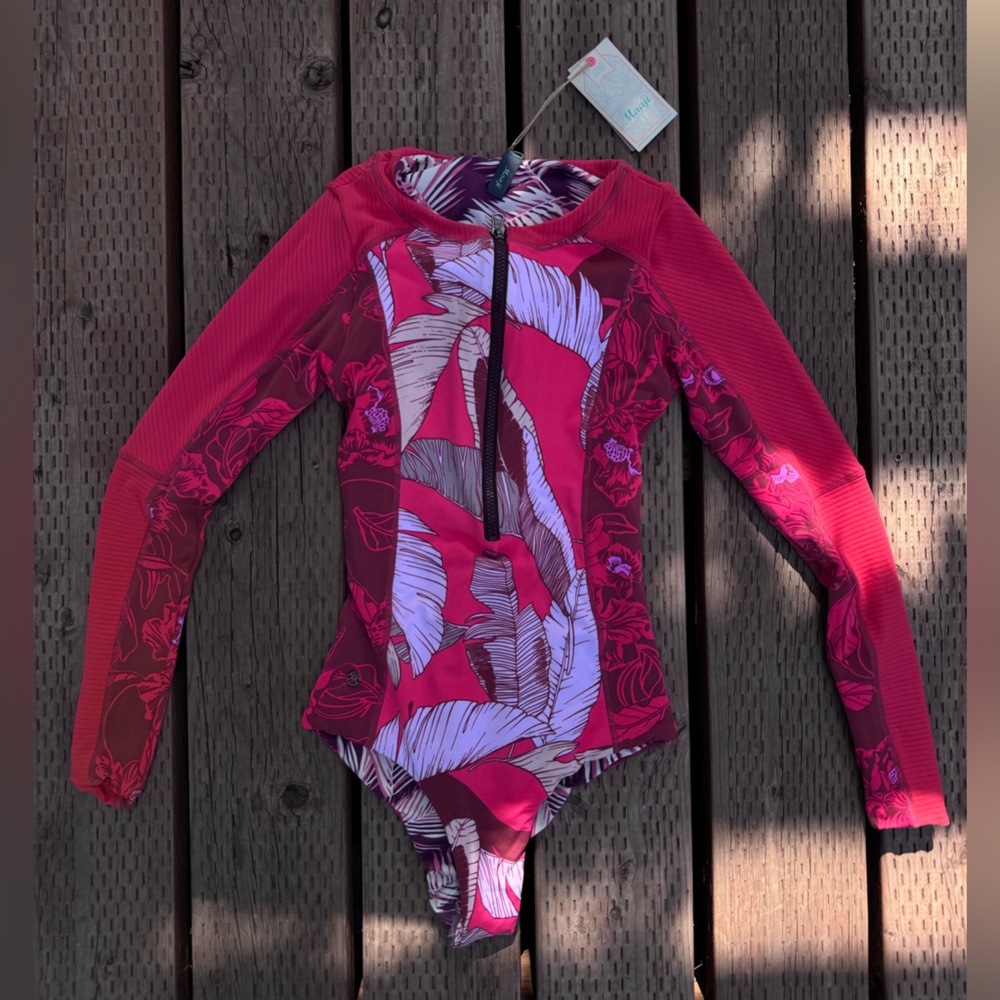 NWT Maaji Pink Palms Surf One Piece Swimsuit